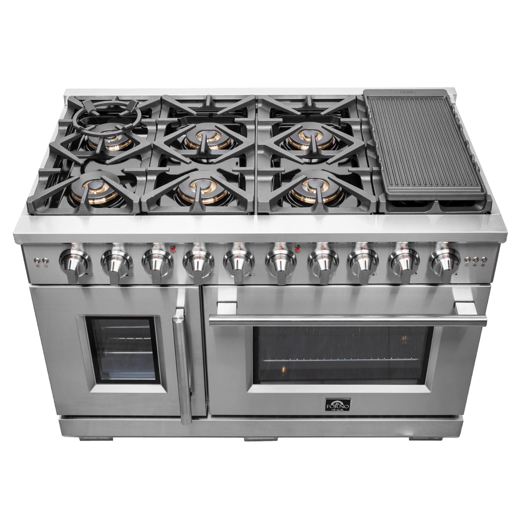 FORNO Capriasca 48″ Freestanding French Door Gas Range (FFSGS6460-48)