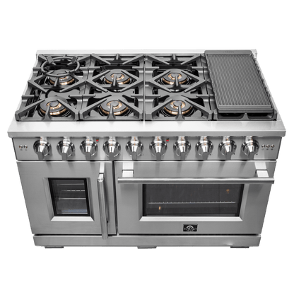 FORNO Capriasca 48″ Freestanding French Door Gas Range (FFSGS6460-48)