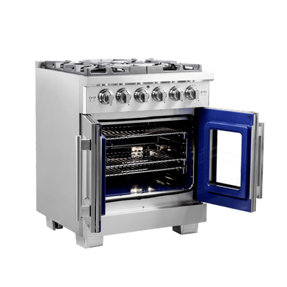 FORNO Capriasca 30″ Freestanding French Door Gas Range (FFSGS6460-30)