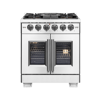 FORNO Capriasca 30″ Freestanding French Door Gas Range (FFSGS6460-30)