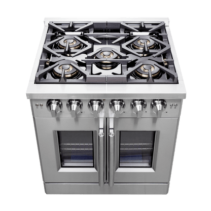 FORNO Capriasca 30″ Freestanding French Door Gas Range (FFSGS6460-30)