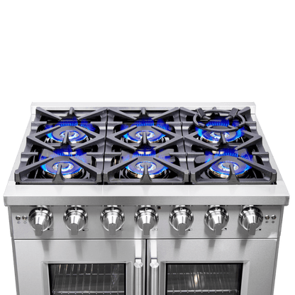 FORNO Capriasca 36″ Freestanding French Door Gas Range