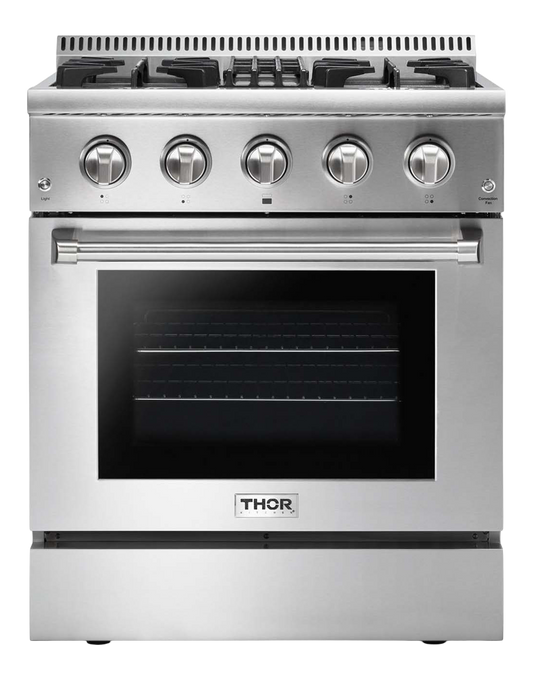 THOR Kitchen 30 Inch Professional Dual Fuel Liquid Propane Range  (HRD3088ULP)