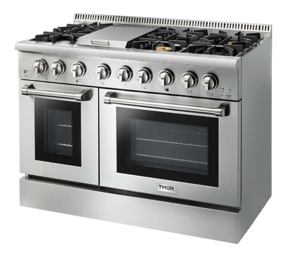 THOR Kitchen 48 Inch Professional Dual Fuel Range In Stainless Steel (HRD4803ULP)