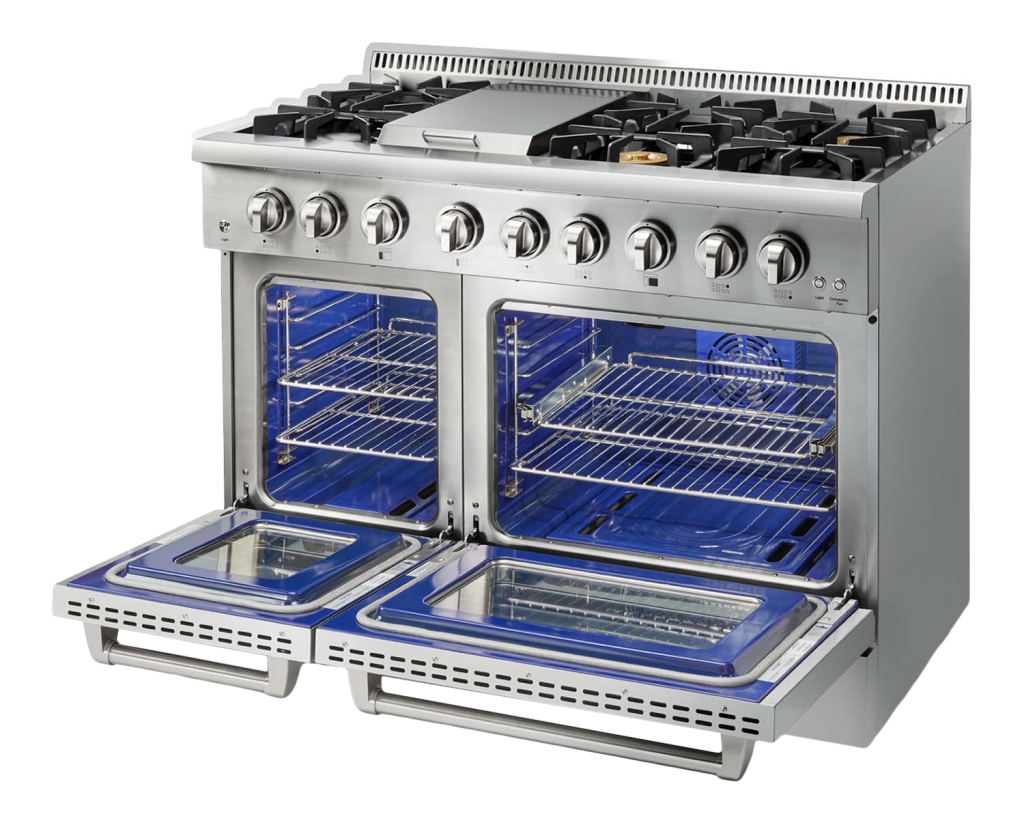 THOR Kitchen 48 Inch Professional Dual Fuel Range In Stainless Steel (HRD4803ULP)