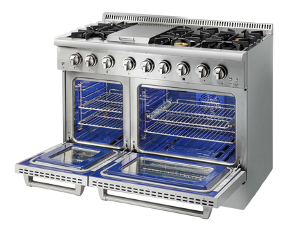 THOR Kitchen 48 Inch Professional Dual Fuel Range In Stainless Steel (HRD4803ULP)