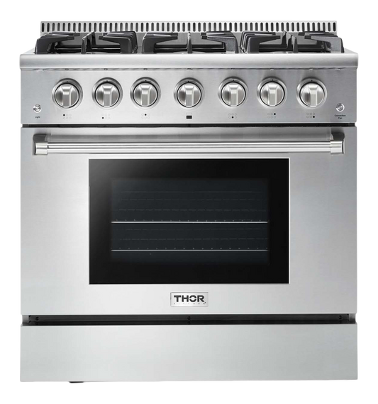 THOR Kitchen 36 Inch Professional Liquid Propane Range (HRG3618ULP)