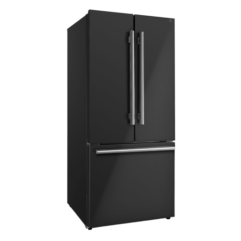 Forno Gallipoli Espresso 30" No Frost Refrigerator French Door 17.5 Cu. Ft. Black or White with Ice Maker