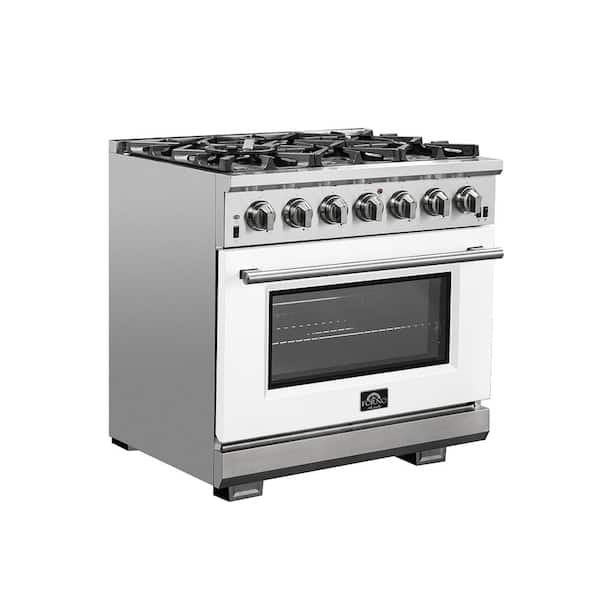 Forno Appliance Package (Custom Built) - 36 Inch Capriasca Gas Range, Dishwasher, 36" Moena Refrigerator