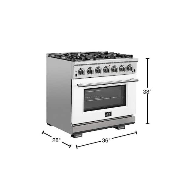 Forno Appliance Package (Custom Built) - 36 Inch Capriasca Gas Range, Dishwasher, 36" Moena Refrigerator