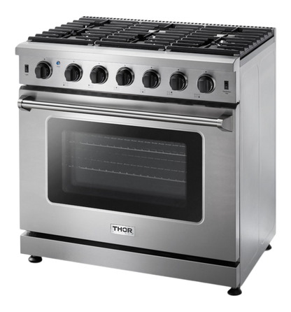 THOR Kitchen 36 Inch Gas Range Model (LRG3601U)