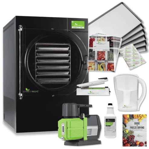 Harvest Right Large Home Pro Freeze Dryer with XL Premier Vacuum Pump, 6 Trays and Mylar Starter Kit in Black (N-HRFDLBK-PP)