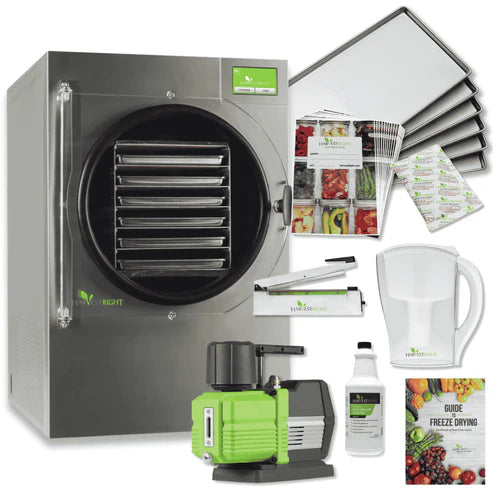 Harvest Right Large Home Pro Freeze Dryer with XL Premier Vacuum Pump, 6 Trays and Mylar Starter Kit in Stainless Steel (N-HRFDLSS-PP)