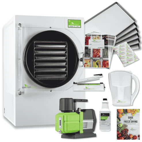 Harvest Right Large Home Pro Freeze Dryer with XL Premier Vacuum Pump, 6 Trays and Mylar Starter Kit in White (N-HRFDLWH-PP)