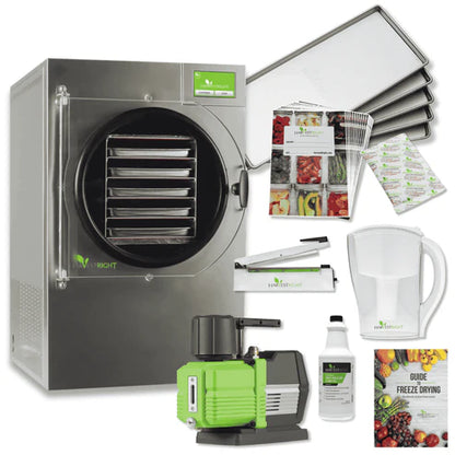 Harvest Right Medium Home Pro Freeze Dryer with Premier Vacuum Pump, 5 Trays and Mylar Starter Kit in Stainless Steel (N-HRFDMSS-PP)