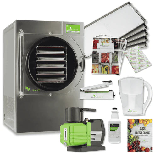 Harvest Right Medium Home Pro Freeze Dryer with Premier Vacuum Pump, 5 Trays and Mylar Starter Kit in Stainless Steel (N-HRFDMSS-PP)