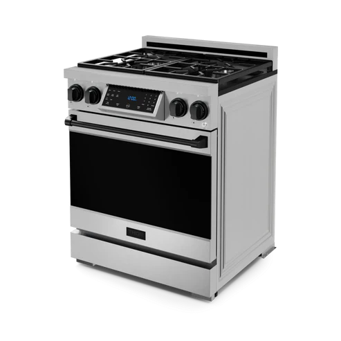 Gordon Ramsay by THOR Kitchen 30" 4.55 cu. ft. Professional Natural Gas Range with Tilt Panel Touch Control and Self-Clean in Stainless Steel with Black Accents