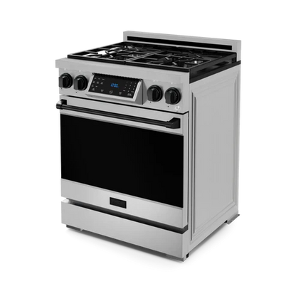 Gordon Ramsay by THOR Kitchen 30" 4.55 cu. ft. Professional Natural Gas Range with Tilt Panel Touch Control and Self-Clean in Stainless Steel with Black Accents