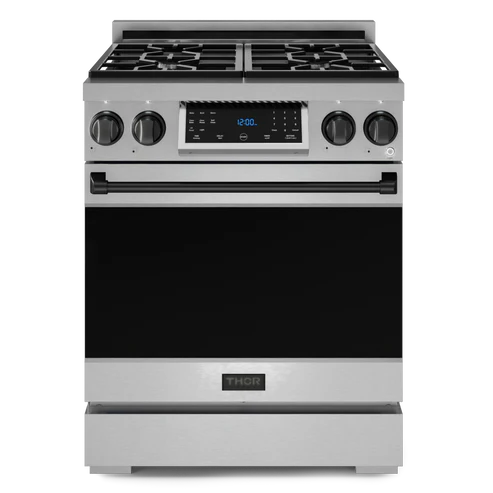 Gordon Ramsay by THOR Kitchen 30" 4.55 cu. ft. Professional Propane Gas Range with Tilt Panel Touch Control and Self-Clean in Matte Black