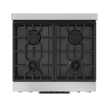 Gordon Ramsay by THOR Kitchen 30" 4.55 cu. ft. Professional Natural Gas Range with Tilt Panel Touch Control and Self-Clean in Stainless Steel with Bronze Accents