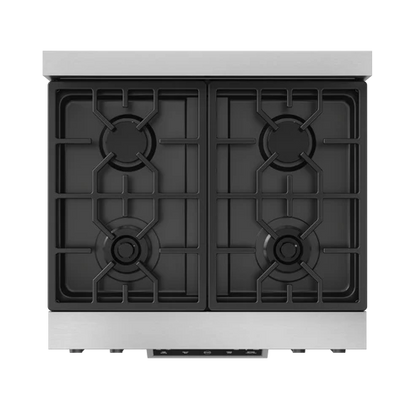 Gordon Ramsay by THOR Kitchen 30" 4.55 cu. ft. Professional Natural Gas Range with Tilt Panel Touch Control and Self-Clean in Stainless Steel with Black Accents