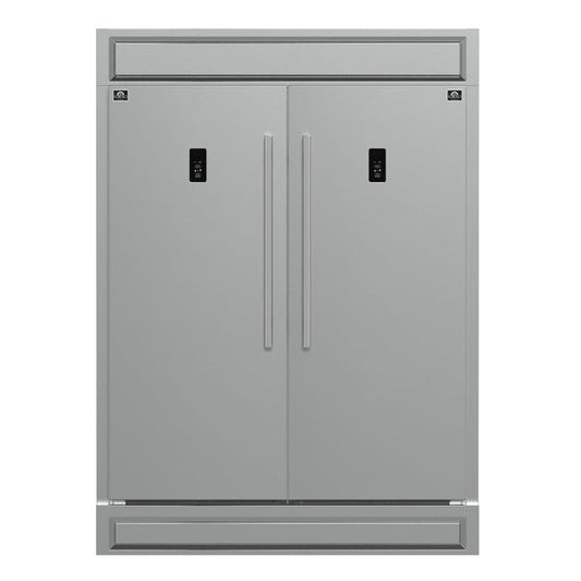 Forno Fortezza 60 Inch Convertible Refrigerator/Freezer with Modern Trim Kit, Stainless Steel, Total No Frost, with Automatic Ice Maker (FFFFD1738-60MG)