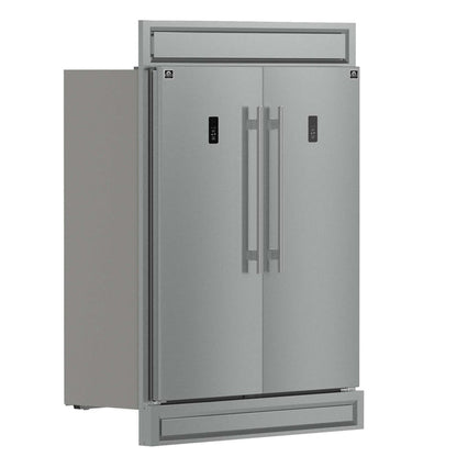 Forno Fortezza 60 Inch Convertible Refrigerator/Freezer with Modern Trim Kit, Stainless Steel, Total No Frost, with Automatic Ice Maker (FFFFD1738-60MG)