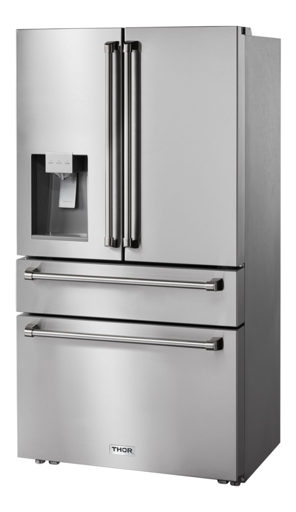 THOR Kitchen 36 Inch Professional French Door Refrigerator With Ice And Water Dispenser  (TRF3601FD)