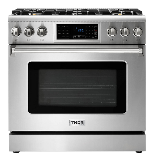 THOR Kitchen 36 Inch Tilt Panel Gas Range Professional Model (TRG3601)