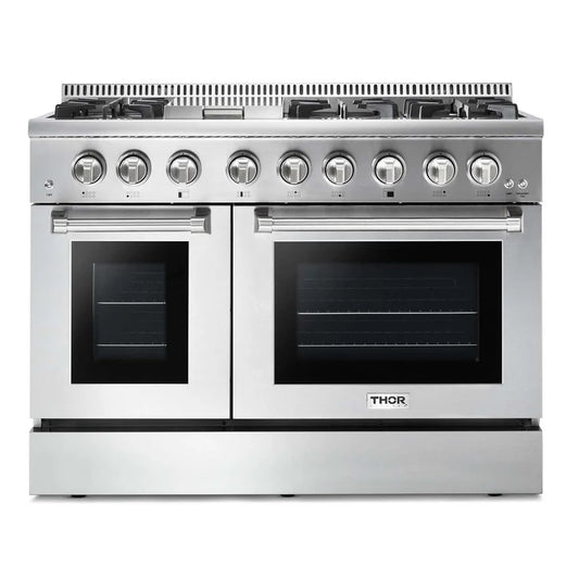 Thor Kitchen 48 in Natural Gas Burner Electric Oven 6.7 cu ft Range in Stainless Steel (HRD4803U)