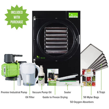 Harvest Right Large Home Pro Freeze Dryer with XL Premier Vacuum Pump, 6 Trays and Mylar Starter Kit in Black (N-HRFDLBK-PP)