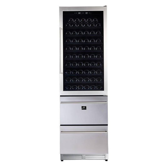 Forno Azienda Dual Temperature Zone 24''  Wine Cooler 108 Bottles with two refrigerated drawers (FWCDR6628-24S)