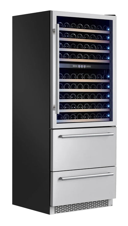 Forno Capraia  30" Dual Temperature Zone Wine Cooler with two Refrigerator Drawers