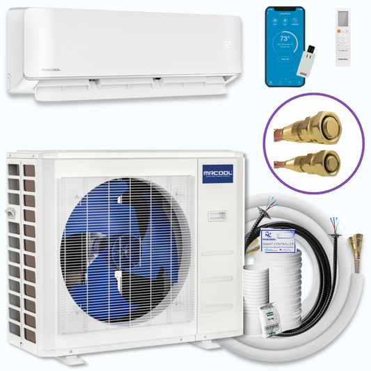 MRCOOL DIY® 5th Gen EasyPro 24,000 BTU Single Zone Mini Split Complete System 230V with 16 ft. DIY Quick Connect Line Set and DIYPRO Cable, EZPRO-24-HP-23016D-O