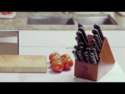 HENCKELS Razor-Sharp Solution 18-pc Knife Set with Block, Chef Knife, Steak Knife, Utility Knife, Dark Brown, Stainless Steel, German Engineered Informed by 100+ Years of Mastery